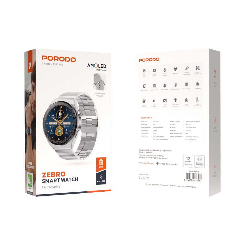 Porodo Zebro Smart Watch